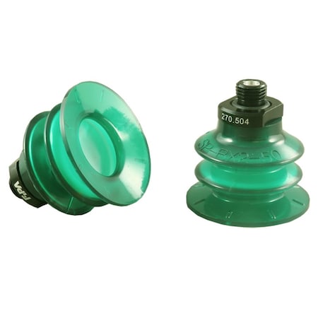 Fipa Bellows vacuum cup diam. 53 mm, Monoflex green 50 Degrees, fitting G1/4-male 20.053.152.22-FI